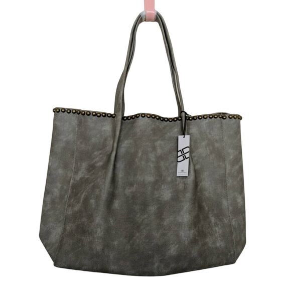 B-Low the Belt Gray Studded Tote - Size O/S - NWT - Picture 1 of 6